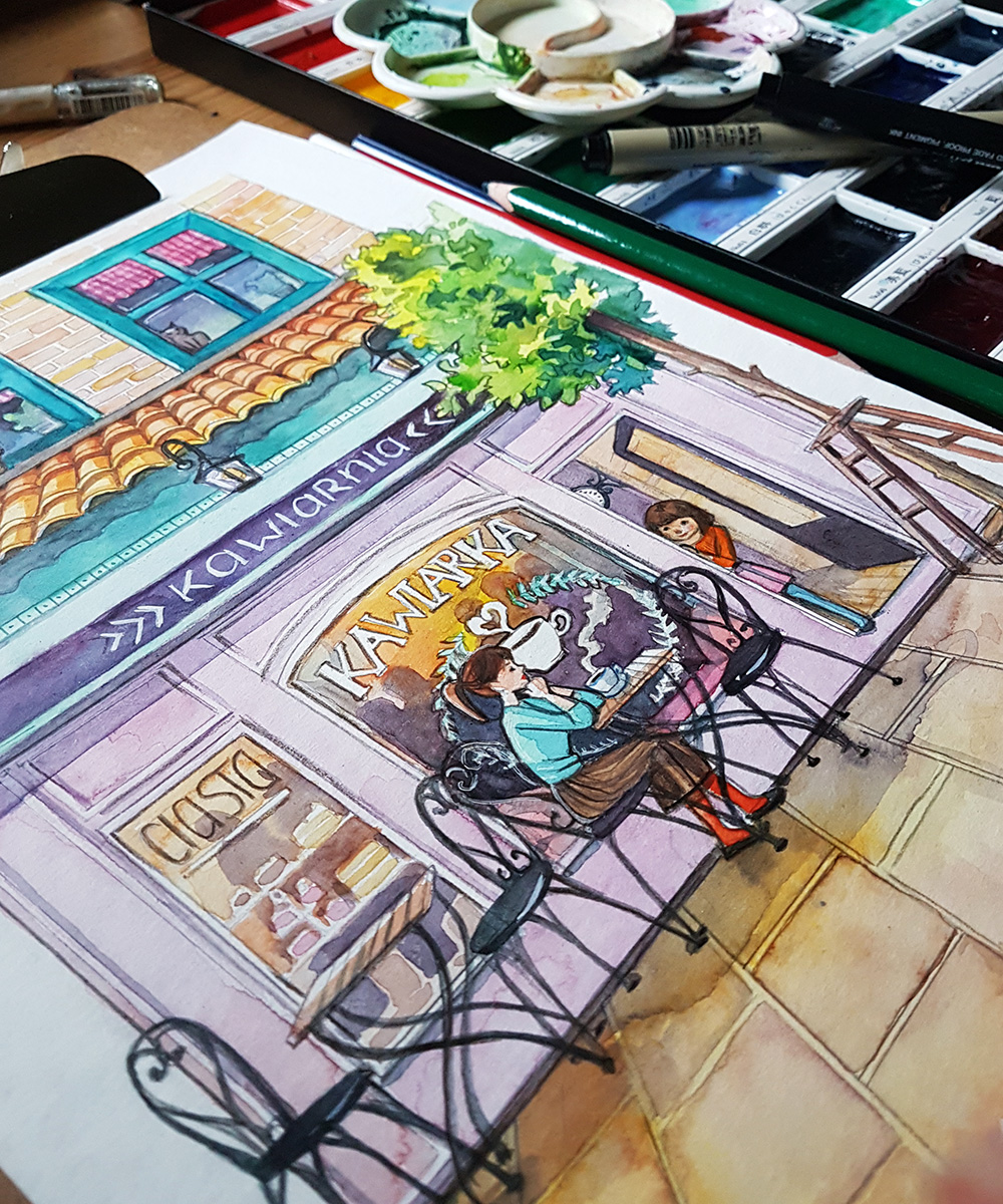 coffee shop illustration work i progress