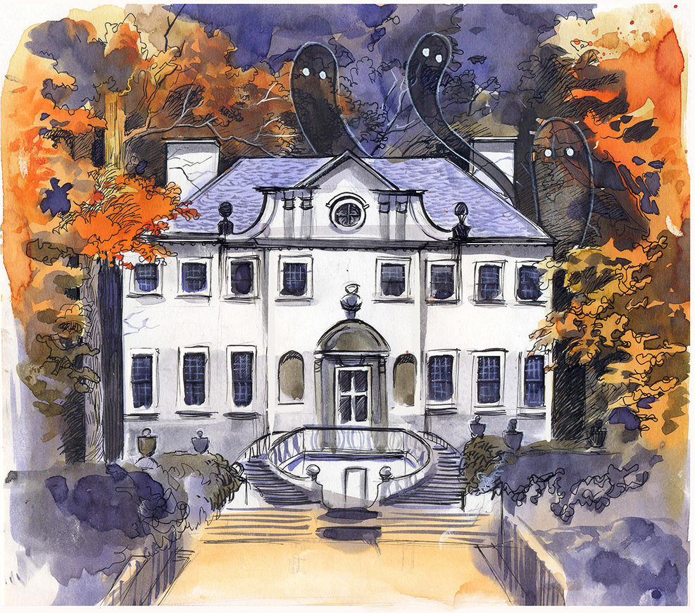 inktober illustraiton Hounted House