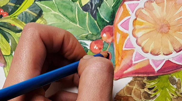 Read more about the article Akwarelowy wieniec – proces malowania akwarelą